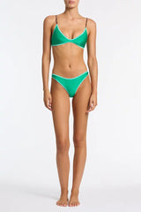MAIA - JADED GREEN Neoprene Crop Bikini Set