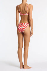 MAIA - CHERRY ZEBRA SPLASH Crop Bikini Set