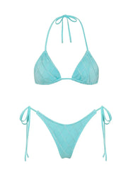 VINCA - SKY HIGH Blue Triangle Bikini Set
