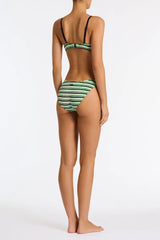 MAIA - MINT SLICE STRIPE Terry Towelling Crop Bikini Set