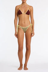 VINCA - BUTTER CROCHET STRIPE Triangle Bikini Set