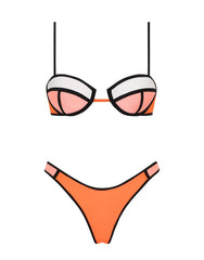 POPPY - PEACH SORBET Neoprene Balconette Bikini Set