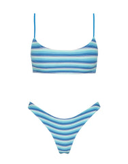 MICA - HORIZON BLUE Stripe Scoop Bikini Set