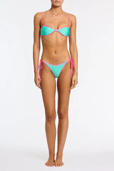 ESTE - TURQUOISE Neoprene Scoop Crop Bikini Set