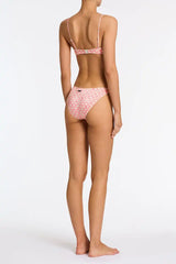 MICA - PORTE Pink Geometric Crop Bikini Set