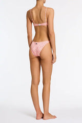 MICA - PORTE Pink Geometric Crop Bikini Set