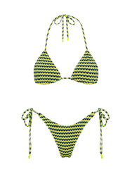 VINCA - INK CONFETTI Textured Triangle Bikini Set