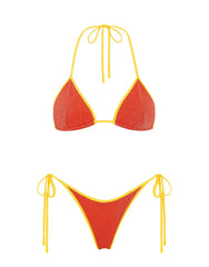VINCA - RUBY RED SPARKLE Triangle Bikini Set