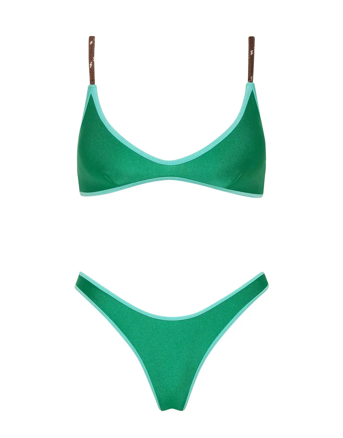 MAIA - JADED GREEN Neoprene Crop Bikini Set