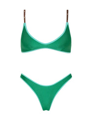 MAIA - JADED GREEN Neoprene Crop Bikini Set
