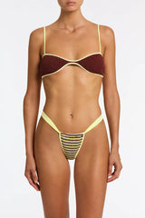ESTE - BUTTER CROCHET STRIPE Crop Bikini Set