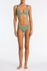 MAIA - MINT SLICE STRIPE Terry Towelling Crop Bikini Set