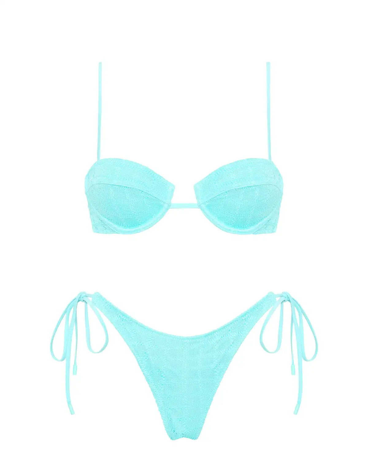 MALA - JAVE Blue Crochet Balconette Bikini Set