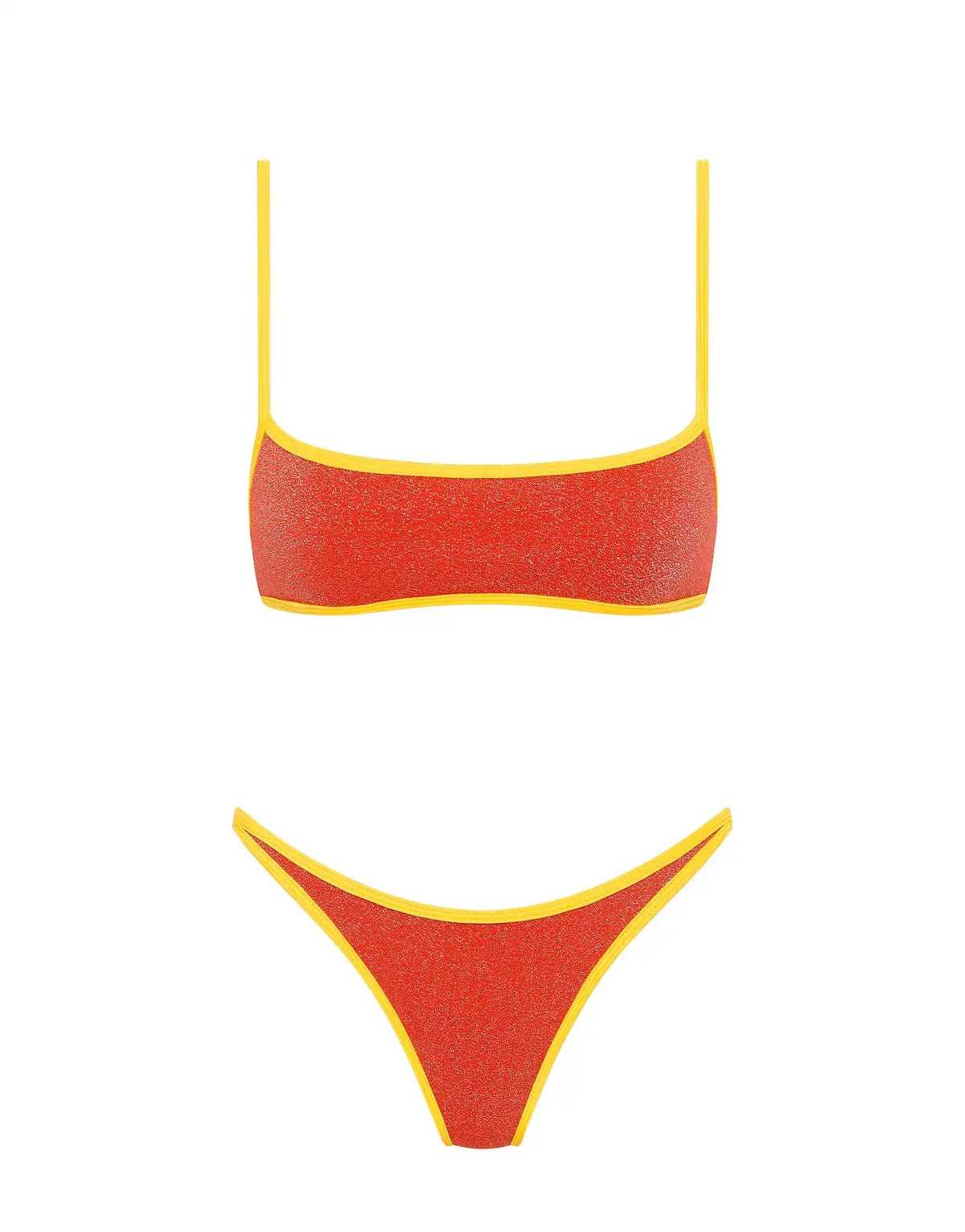 MIMA - RUBY RED SPARKLE Crop Bikini Set