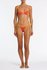 JARA - RUBY RED SPARKLE Balconette Bikini Set