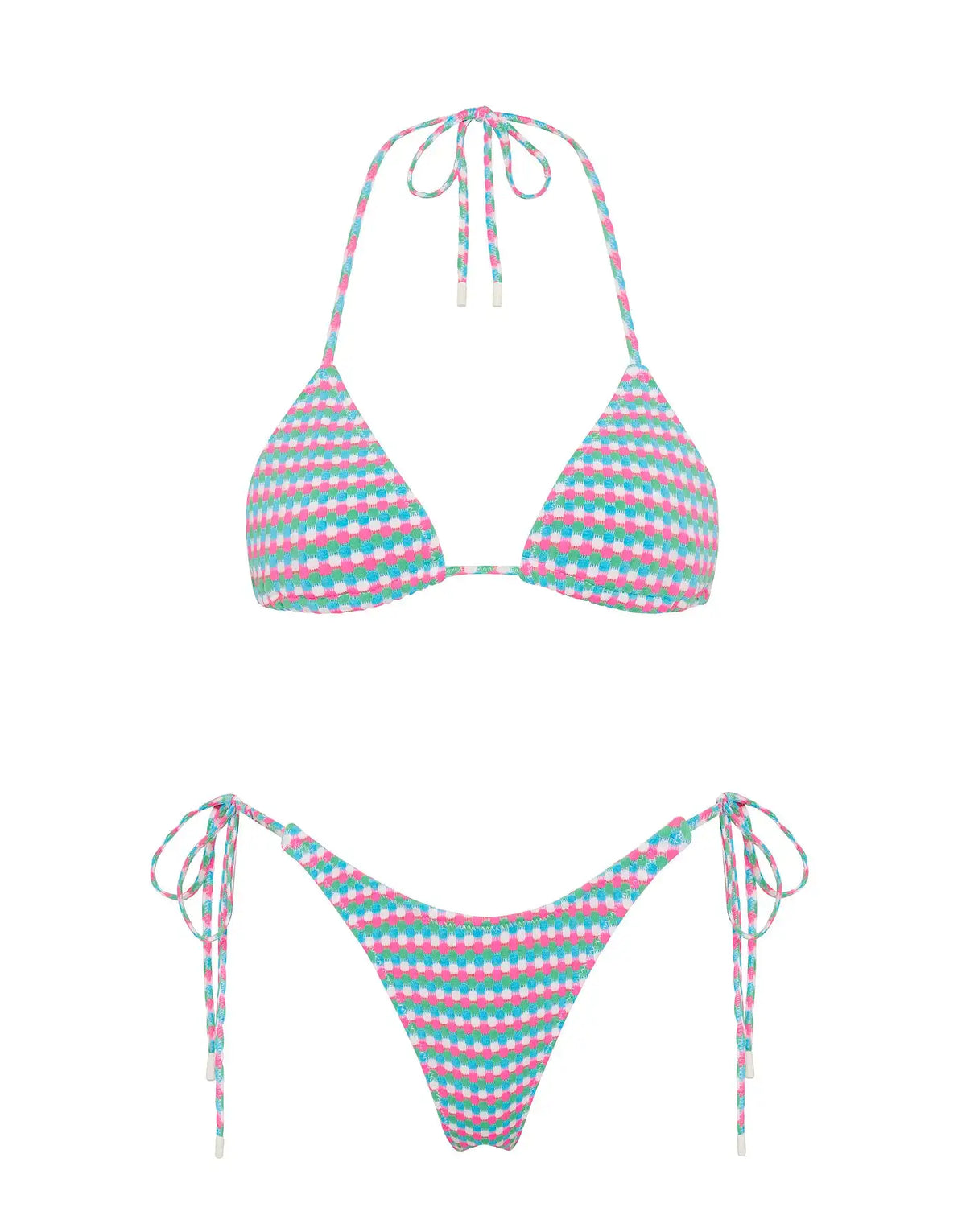 VINCA - MULBERRY Textured Triangle Bikini Set
