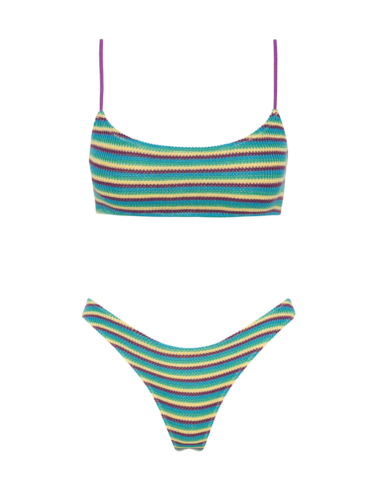 MICA - ORCHID CROCHET STRIPE Scoop Bikini Set