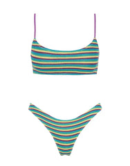 MICA - ORCHID CROCHET STRIPE Scoop Bikini Set