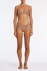 MAIA - JAM VELVET CHECK Crop Bikini Set
