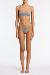 MIMA - SILVER SPARKLE Crop Bikini Set