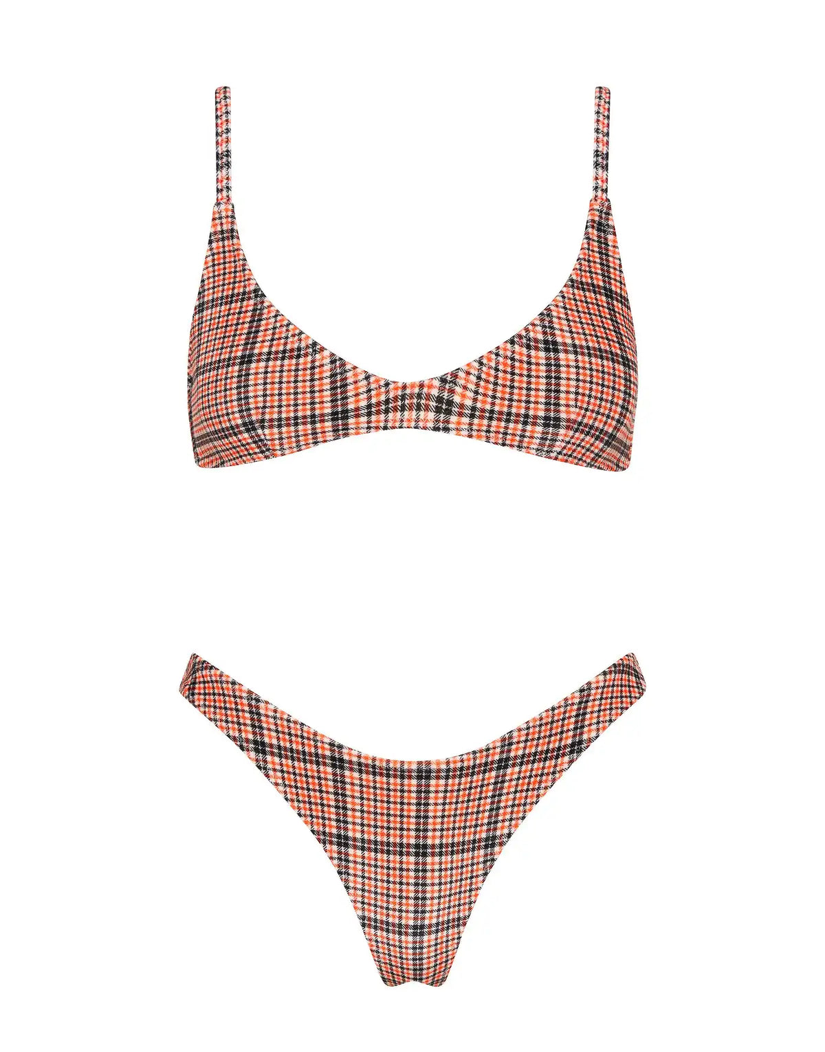 MAIA - JAM VELVET CHECK Crop Bikini Set