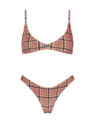 MAIA - JAM VELVET CHECK Crop Bikini Set