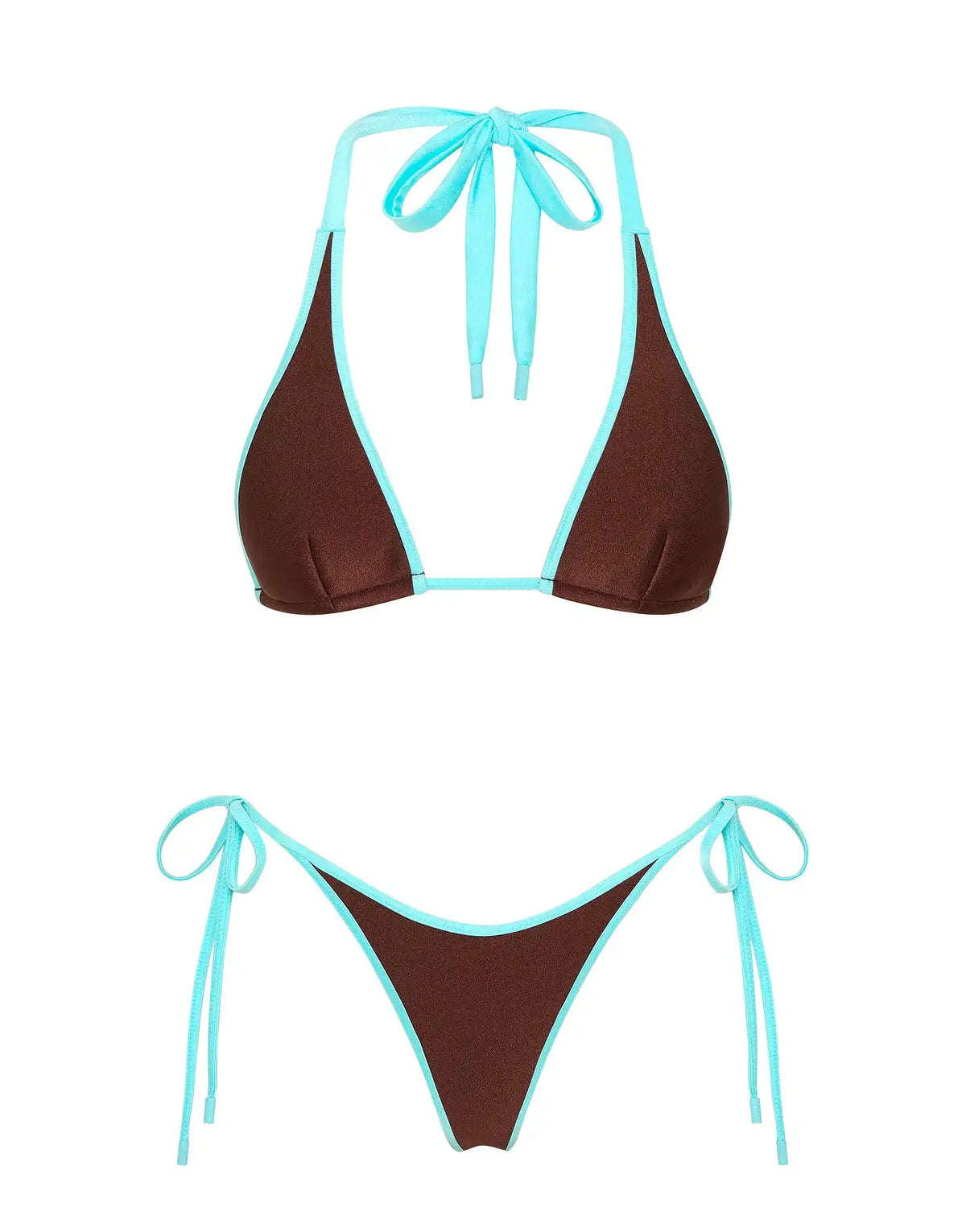 DARA - CHOC MINT Neoprene Triangle Bikini Set
