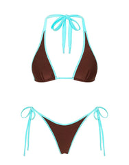 DARA - CHOC MINT Neoprene Triangle Bikini Set
