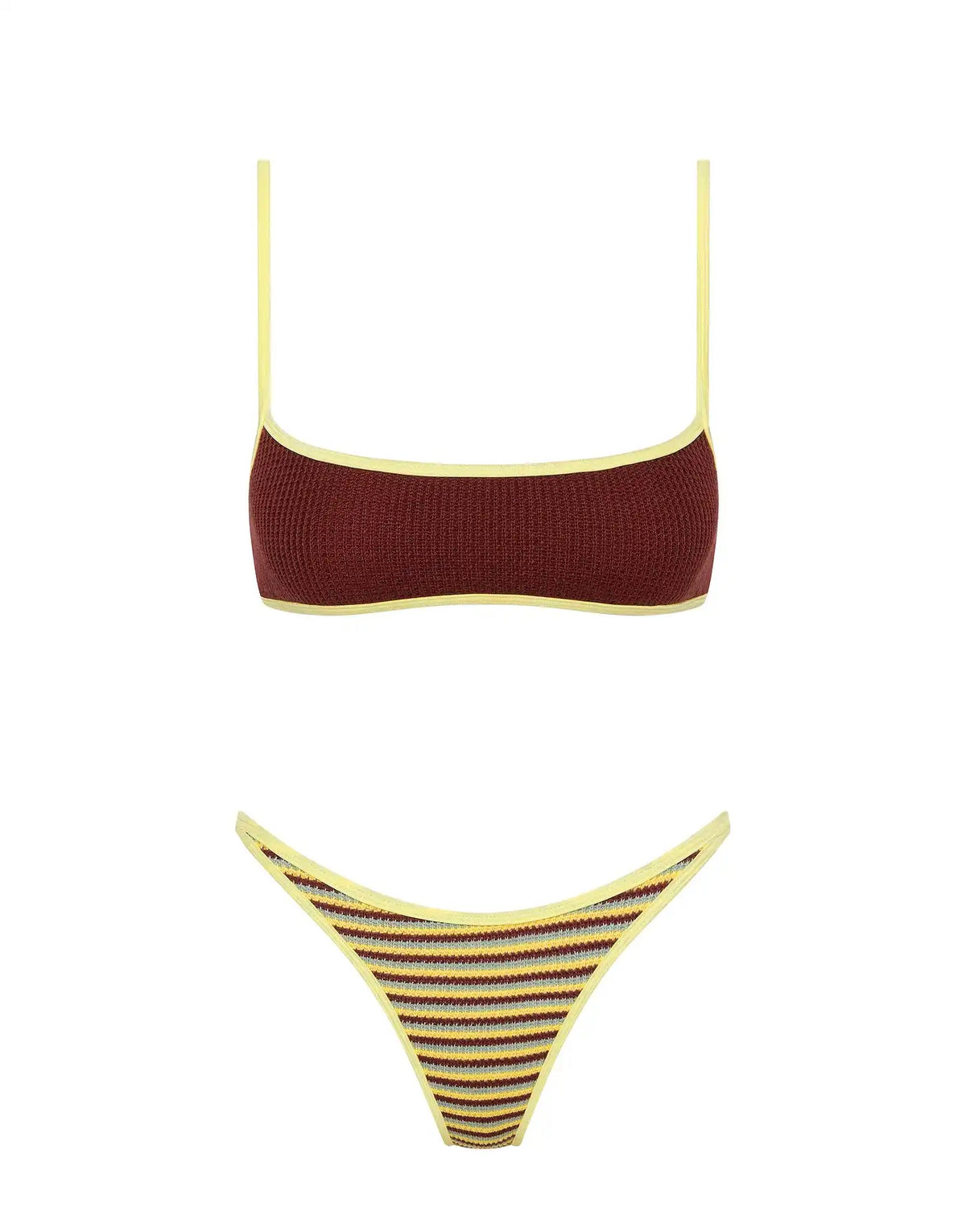 MIMA - BUTTER CROCHET STRIPE Crop Bikini Set