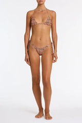 VINCA - JAM VELVET CHECK Triangle Bikini Set