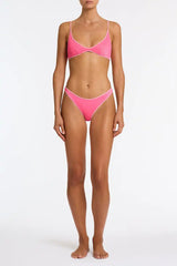 MAIA - PINK PUNCH SPARKLE Crop Bikini Set