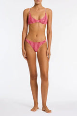 MAIA - ALINA Pink Crochet Scoop Bikini Set