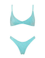 MAIA - SKY HIGH Blue Crop Bikini Set