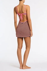 MINNI - LONI Stripe Crochet Mini Dress
