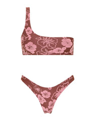 MELROSE - TIRAMISU FLORAL One Shoulder Bikini Set