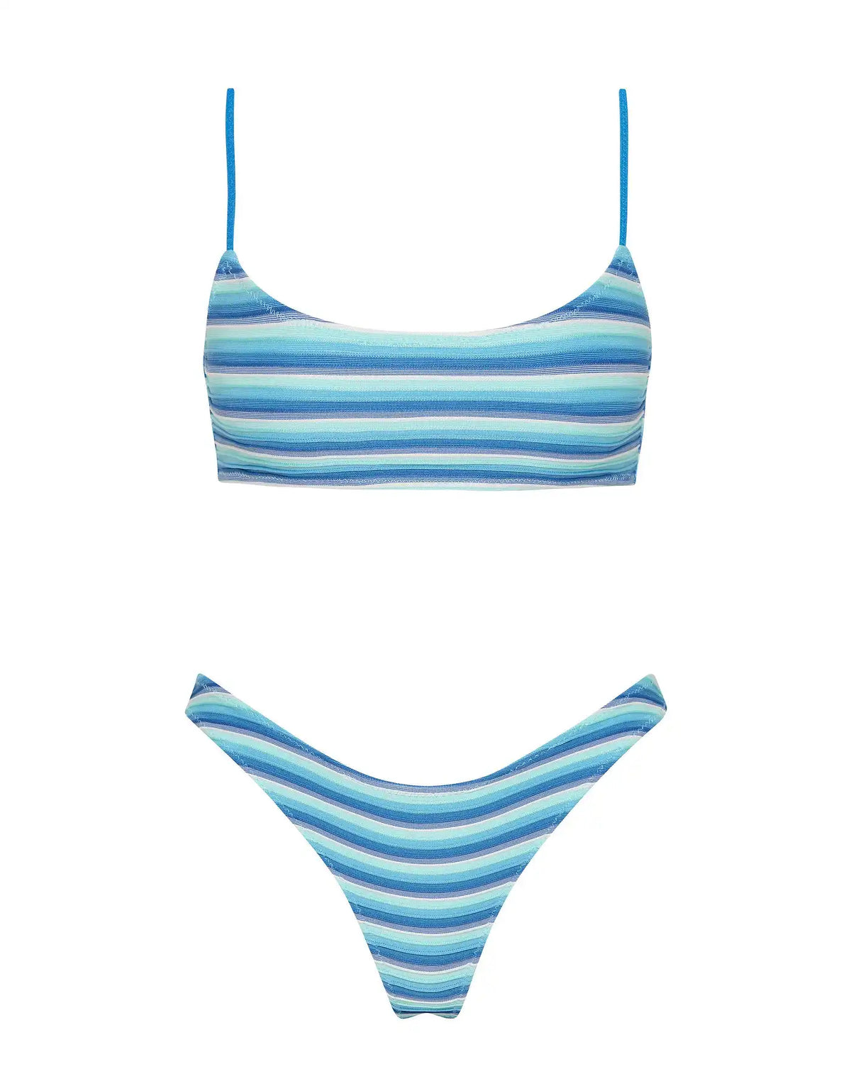 MICA - HORIZON BLUE Stripe Scoop Bikini Set