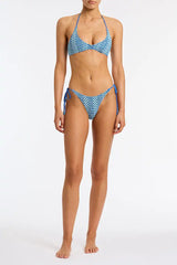 CORA - DELLO Blue Crochet Halter Bikini Set