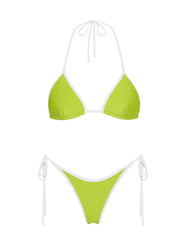 VINCA - LIME Neoprene Triangle Bikini Set