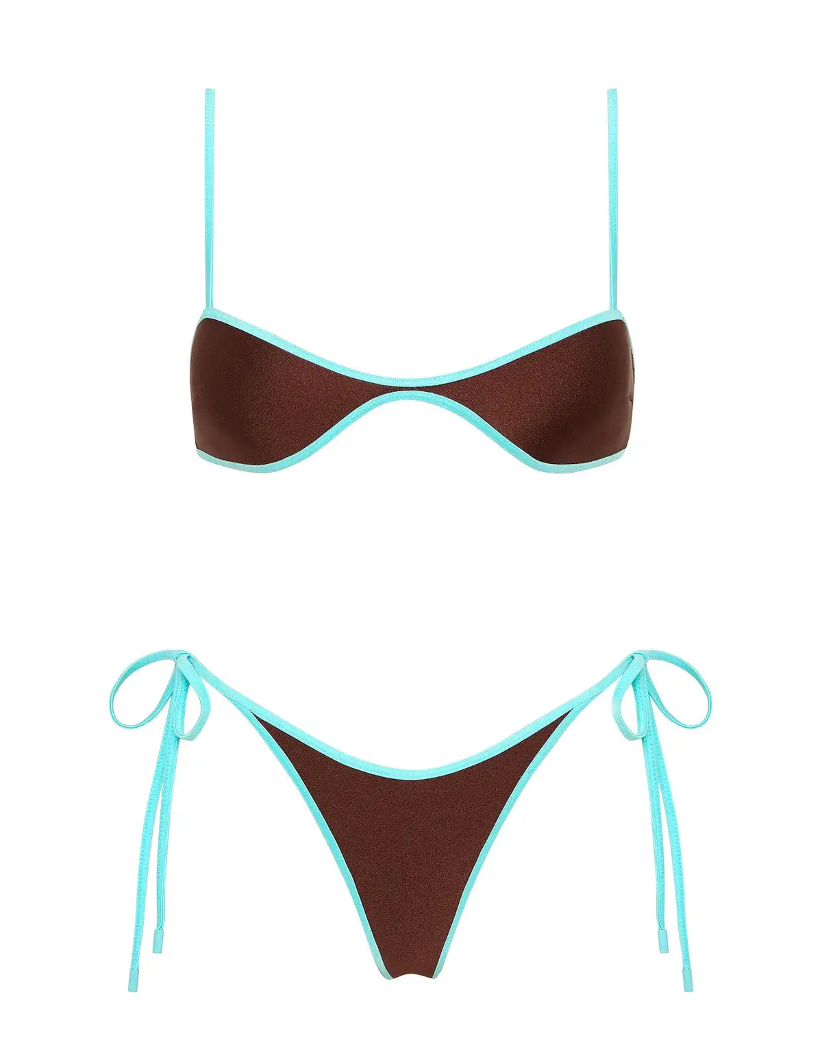 ESTE - CHOC MINT Neoprene Scoop Bikini Set