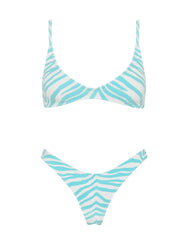 MAIA - SKY ZEBRA SPLASH Crop Bikini Set