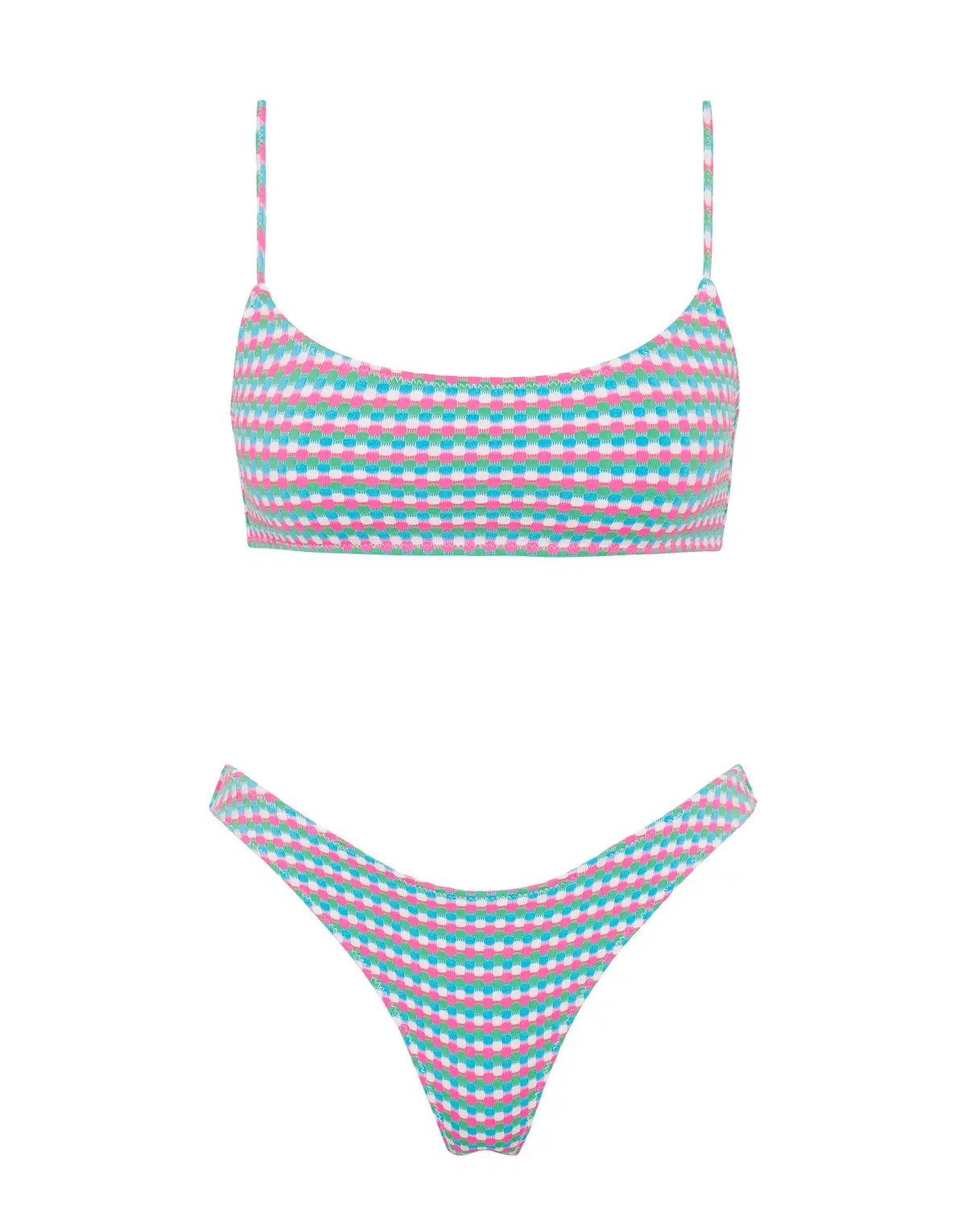 MICA - MULBERRY Textured Crop Bikini Set