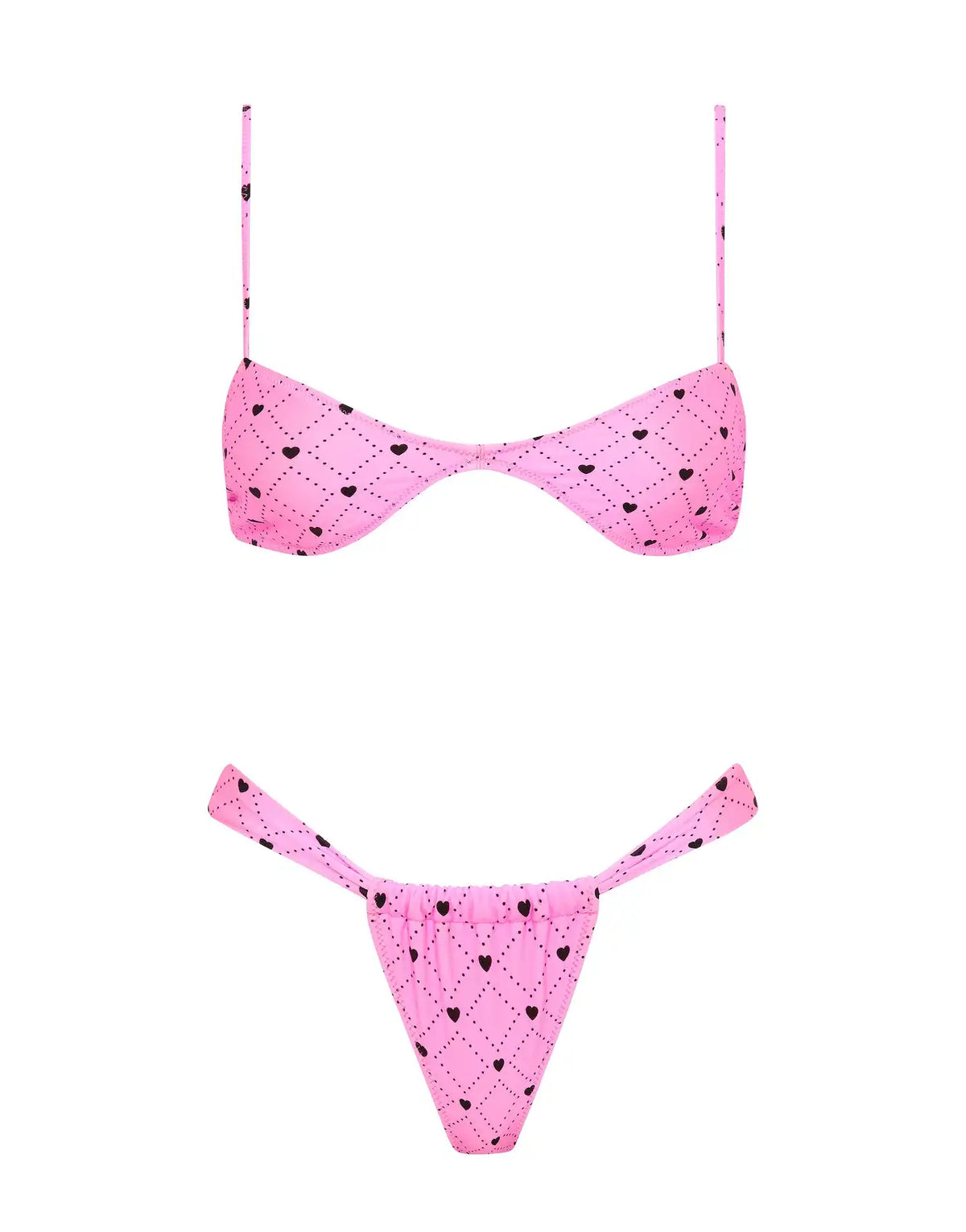 STELL - CASSI Pink Heart Scoop Bikini Set