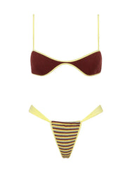 ESTE - BUTTER CROCHET STRIPE Crop Bikini Set