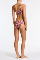 MELROSE - TIRAMISU FLORAL One Shoulder Bikini Set