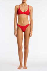 MAIA - MATO Red Terry Towelling Scoop Bikini Set