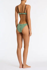 MAIA - MINT SLICE STRIPE Terry Towelling Crop Bikini Set