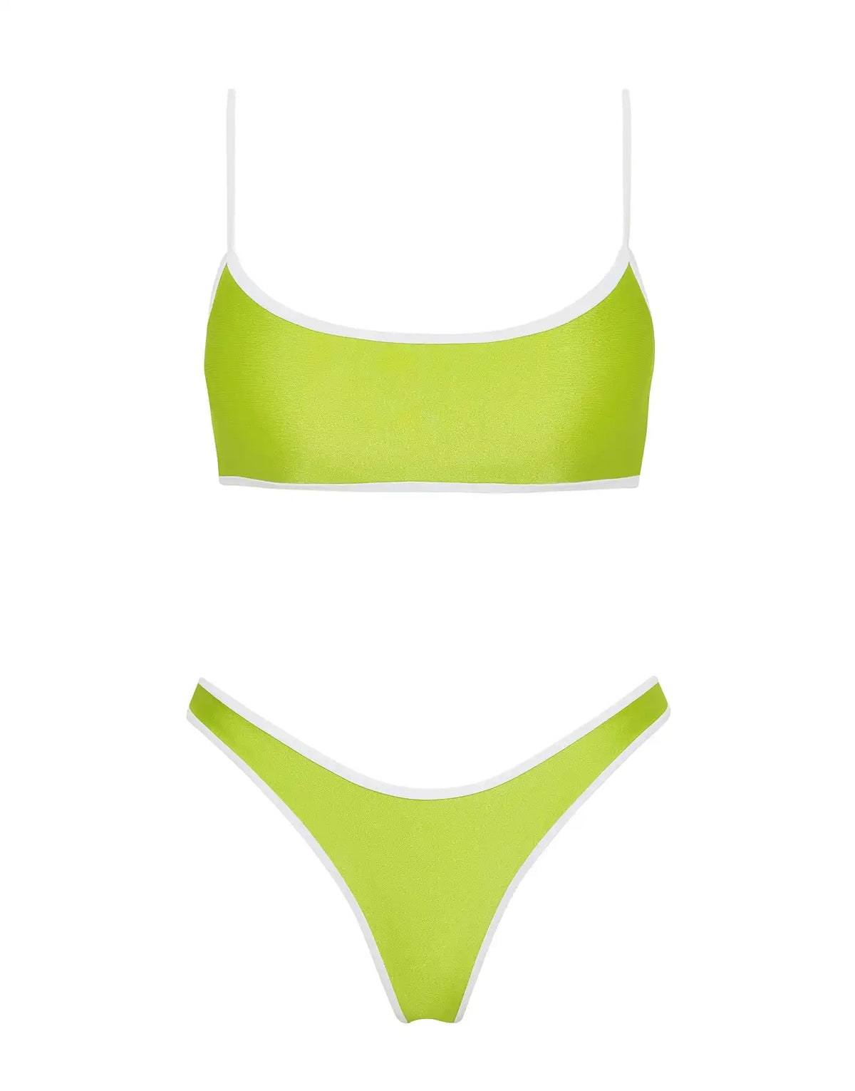MICA - LIME Neoprene Scoop Bikini Set