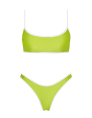 MICA - LIME Neoprene Scoop Bikini Set