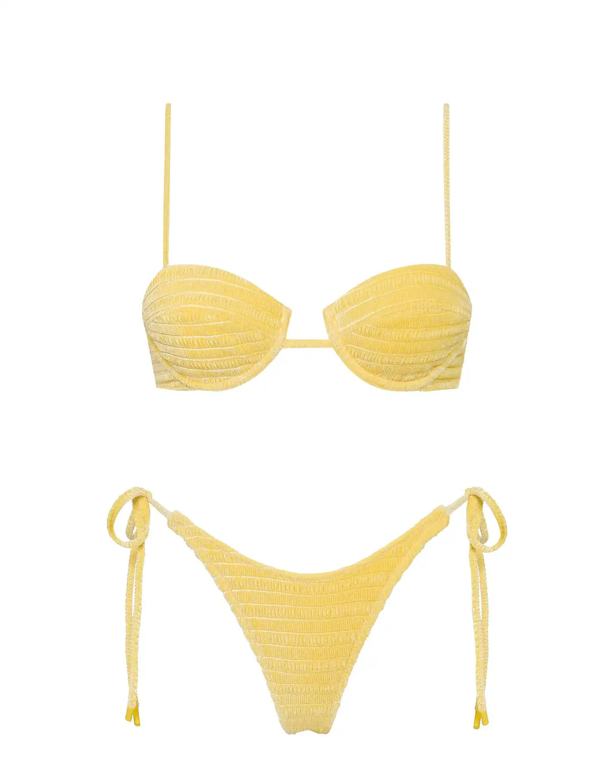 MALA - MACA Yellow Velvet Balconette Bikini Set