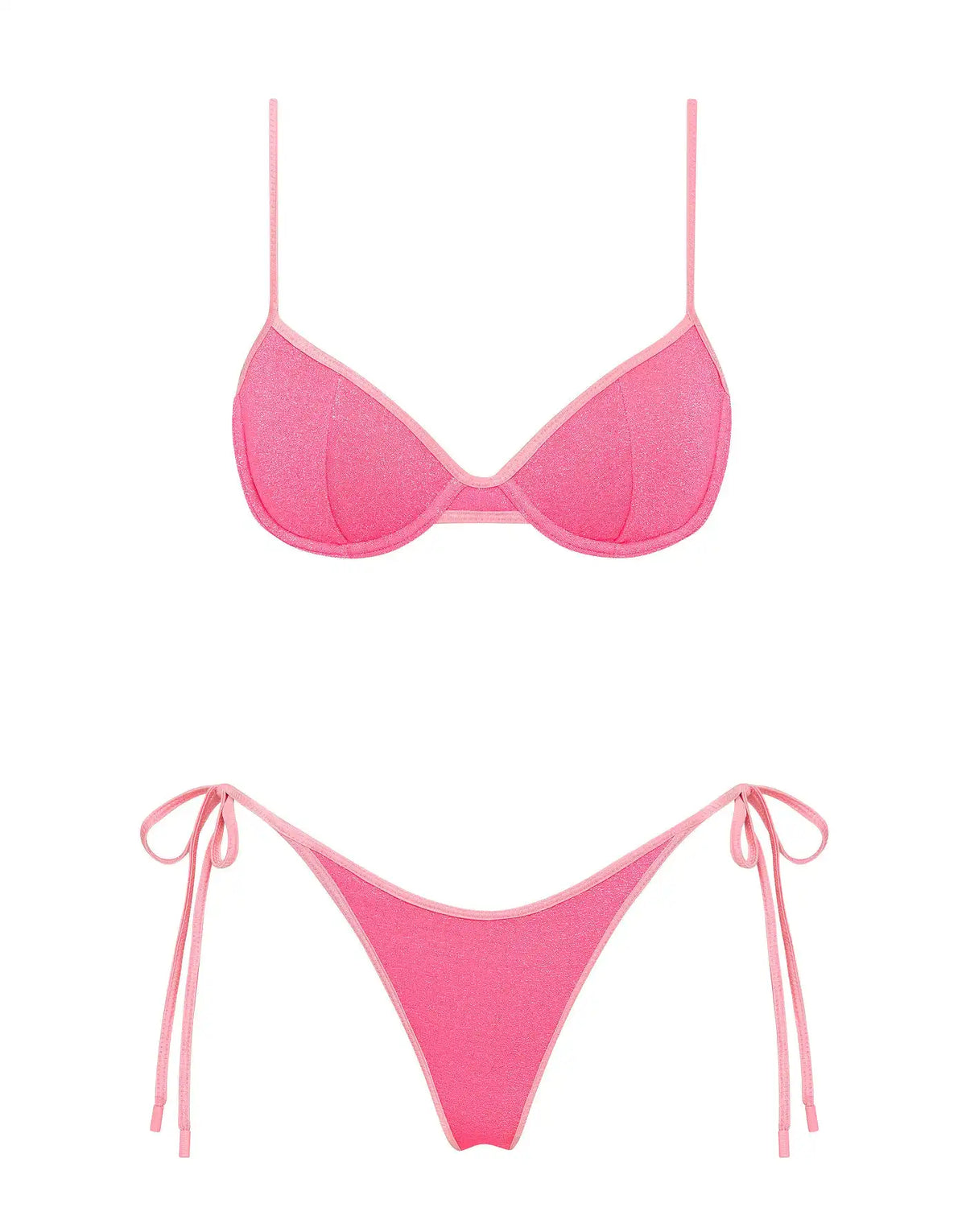 JARA - PINK PUNCH SPARKLE Balconette Bikini Set